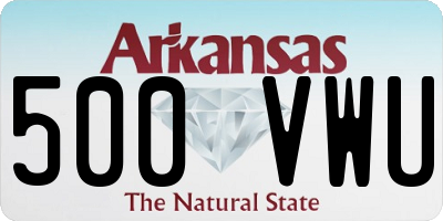 AR license plate 500VWU