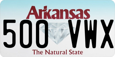 AR license plate 500VWX