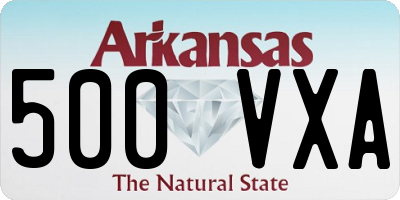 AR license plate 500VXA
