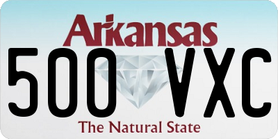 AR license plate 500VXC