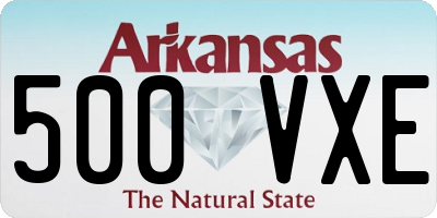 AR license plate 500VXE