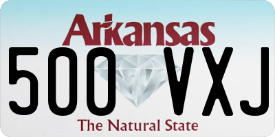 AR license plate 500VXJ