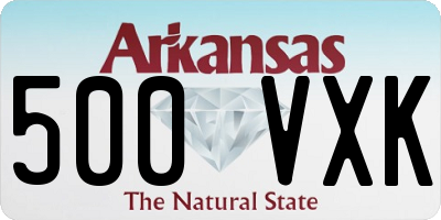 AR license plate 500VXK