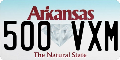 AR license plate 500VXM