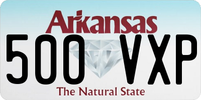 AR license plate 500VXP