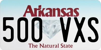 AR license plate 500VXS