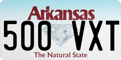 AR license plate 500VXT