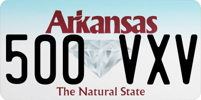 AR license plate 500VXV