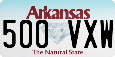 AR license plate 500VXW