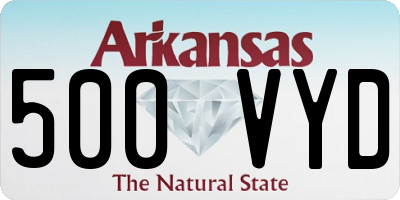 AR license plate 500VYD