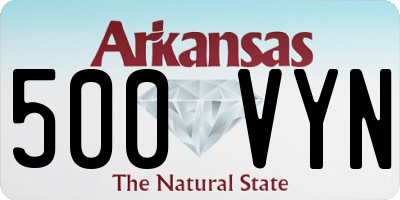 AR license plate 500VYN