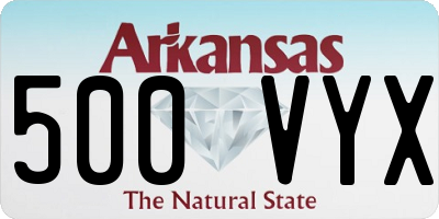 AR license plate 500VYX