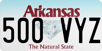 AR license plate 500VYZ