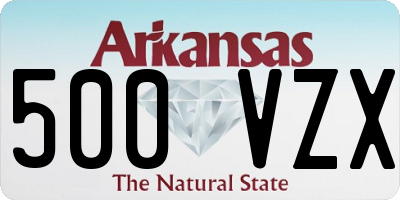 AR license plate 500VZX