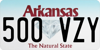 AR license plate 500VZY