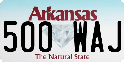 AR license plate 500WAJ