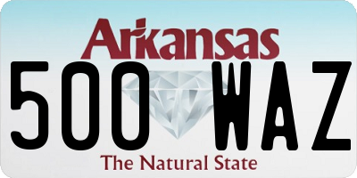 AR license plate 500WAZ