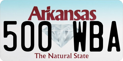 AR license plate 500WBA