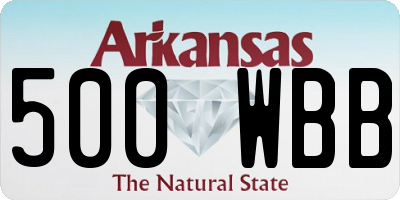 AR license plate 500WBB
