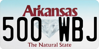 AR license plate 500WBJ