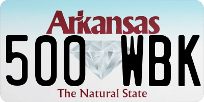 AR license plate 500WBK