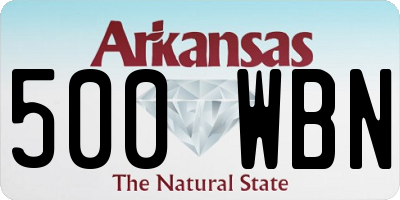 AR license plate 500WBN
