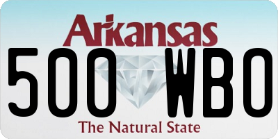 AR license plate 500WBO