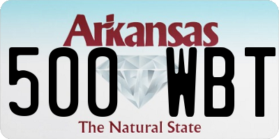 AR license plate 500WBT