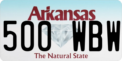 AR license plate 500WBW