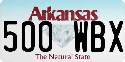 AR license plate 500WBX