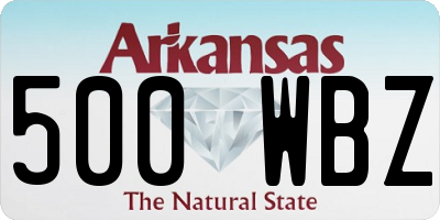 AR license plate 500WBZ