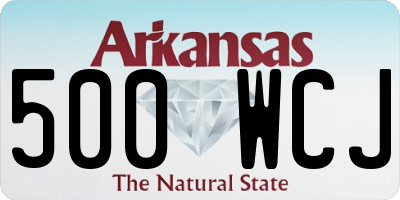AR license plate 500WCJ