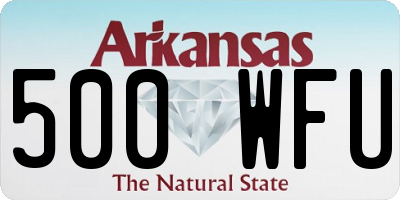 AR license plate 500WFU