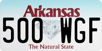 AR license plate 500WGF