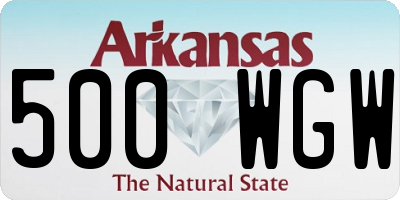 AR license plate 500WGW
