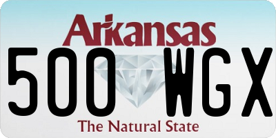 AR license plate 500WGX