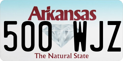 AR license plate 500WJZ
