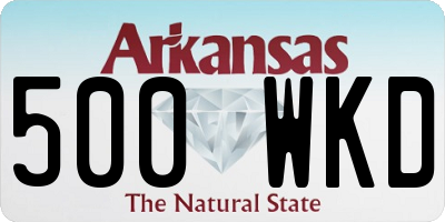 AR license plate 500WKD