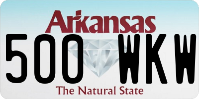 AR license plate 500WKW