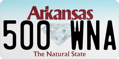 AR license plate 500WNA