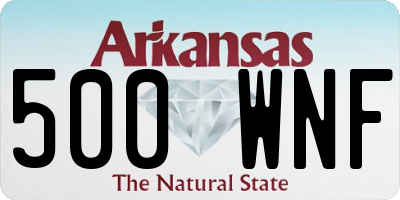 AR license plate 500WNF
