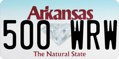 AR license plate 500WRW