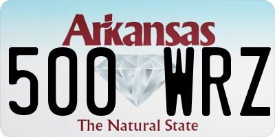 AR license plate 500WRZ