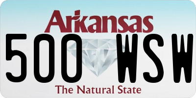 AR license plate 500WSW