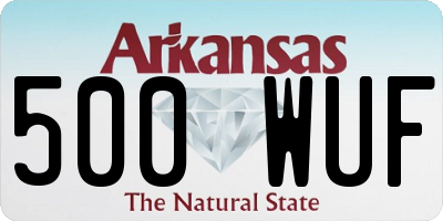 AR license plate 500WUF