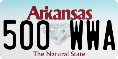 AR license plate 500WWA