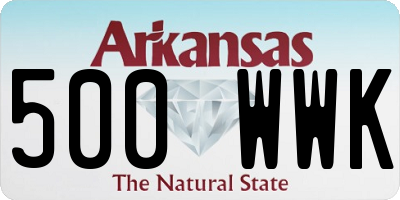 AR license plate 500WWK