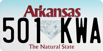 AR license plate 501KWA
