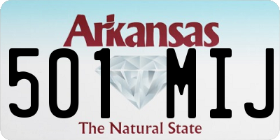 AR license plate 501MIJ