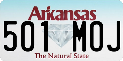 AR license plate 501MOJ